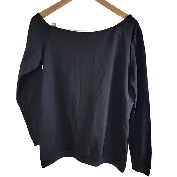 Off The Shoulder Blouse size M Black Sequins Bite Lips Never with Teeth - Picture 2 of 9